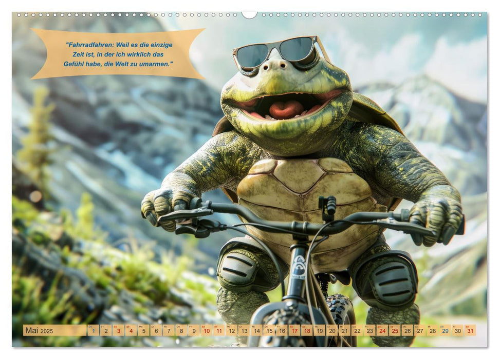 Der tierisch lustige Fahrradkalender (CALVENDO Premium Wandkalender 2025)