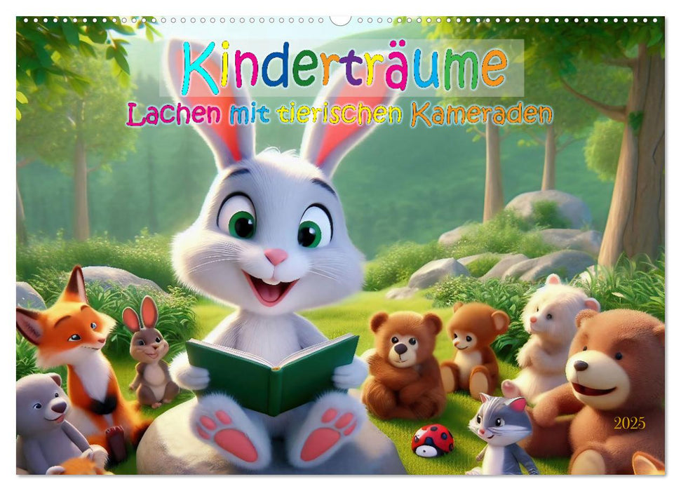 Kinderträume - Lachen mit tierischen Kameraden (CALVENDO Wandkalender 2025)