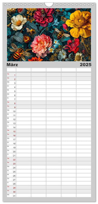 Gartengeflüster - Tierische Besucher in der Blütenfülle (CALVENDO Familienplaner 2025)