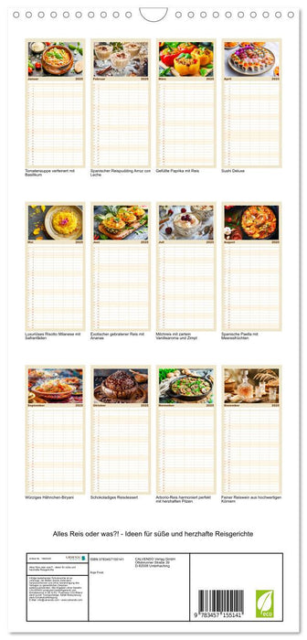 Alles Reis oder was?! - Ideen für süße und herzhafte Reisgerichte (CALVENDO Familienplaner 2025)