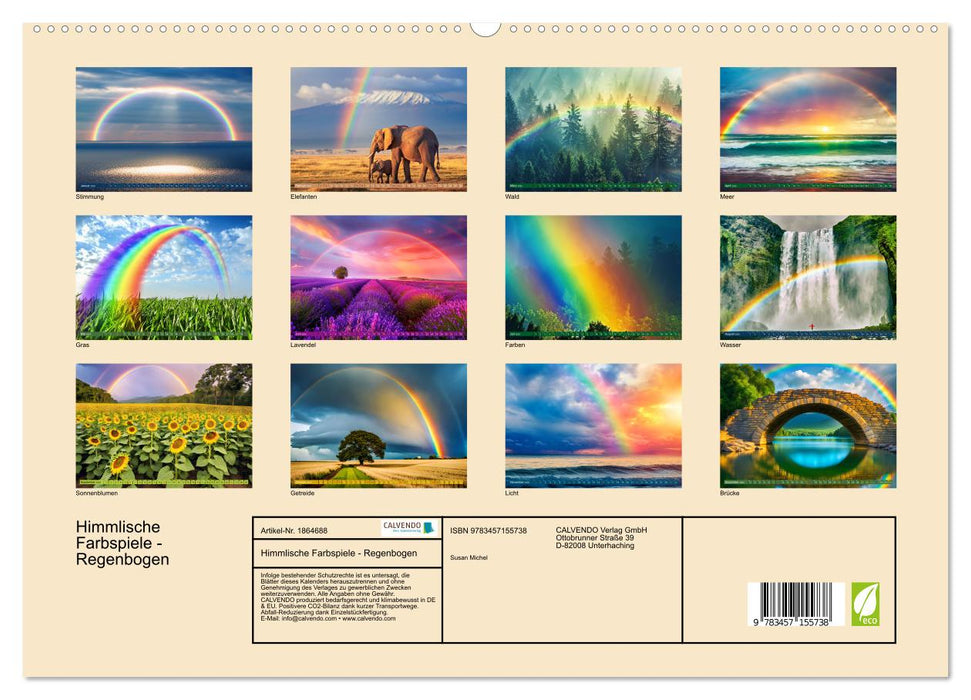 Himmlische Farbspiele - Regenbogen (CALVENDO Premium Wandkalender 2025)