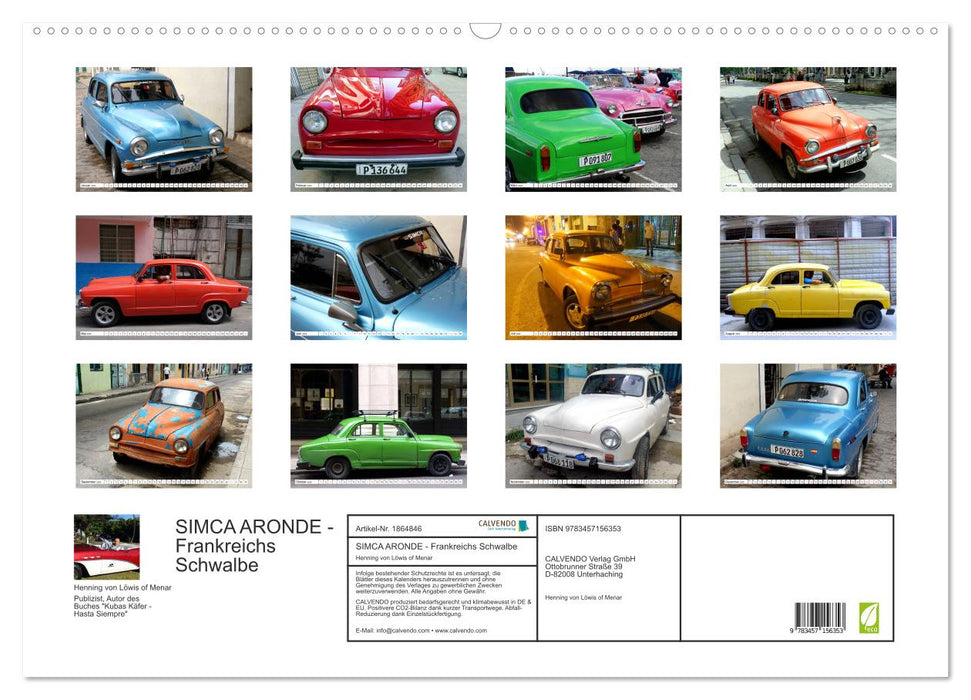 SIMCA ARONDE - Frankreichs Schwalbe (CALVENDO Wandkalender 2025)