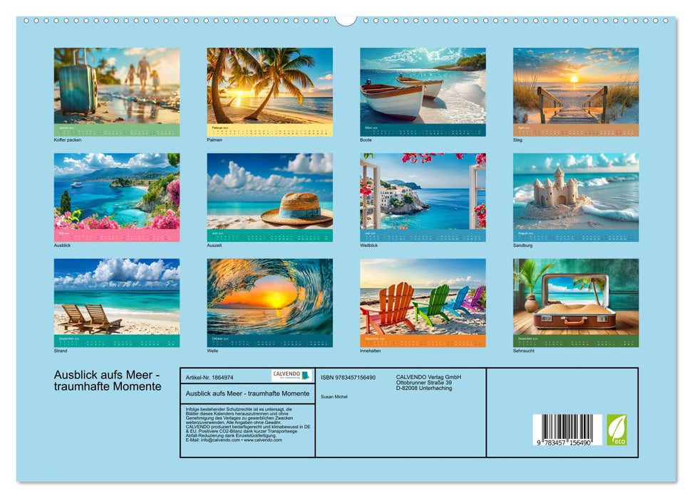 Ausblick aufs Meer - traumhafte Momente (CALVENDO Premium Wandkalender 2025)