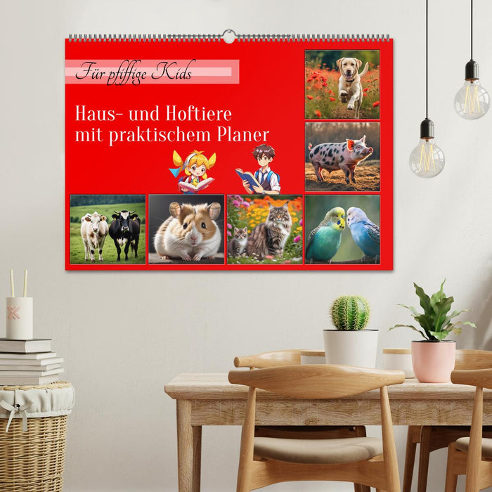 Für pfiffige Kids- Haus- und Hoftiere (CALVENDO Wandkalender 2025)