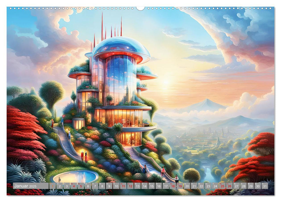 Architektur Futuristische Horizonte (CALVENDO Premium Wandkalender 2025)