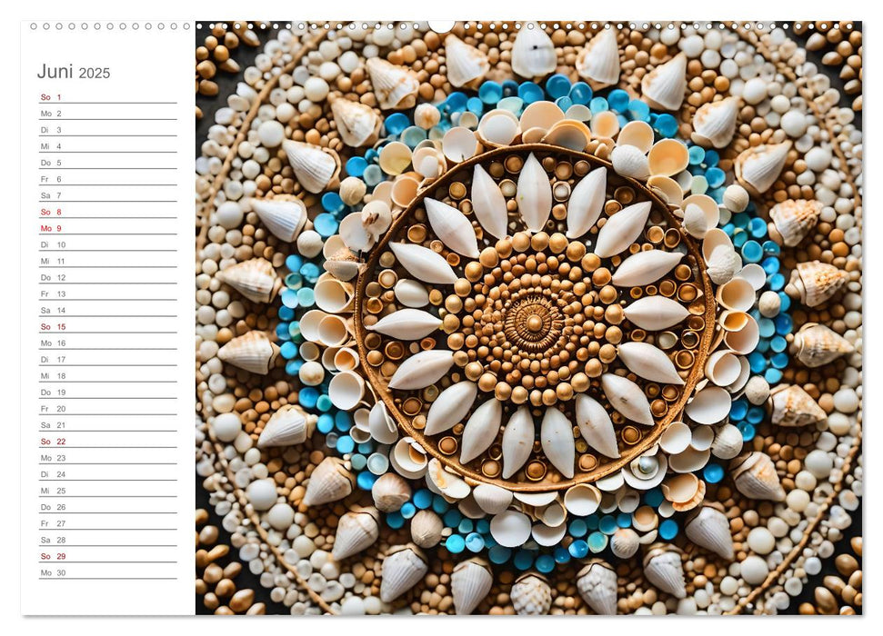 Natural Mandalas - Kraftvolle KI Mandalas aus Naturmaterialien (CALVENDO Premium Wandkalender 2025)