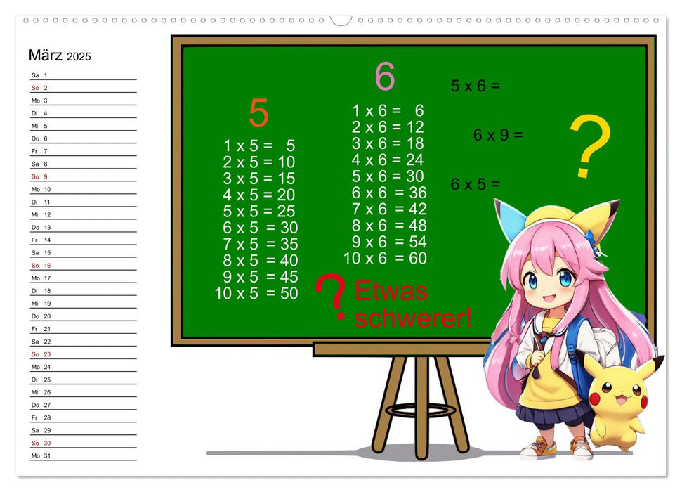 Mathematik für Grundschüler (CALVENDO Premium Wandkalender 2025)