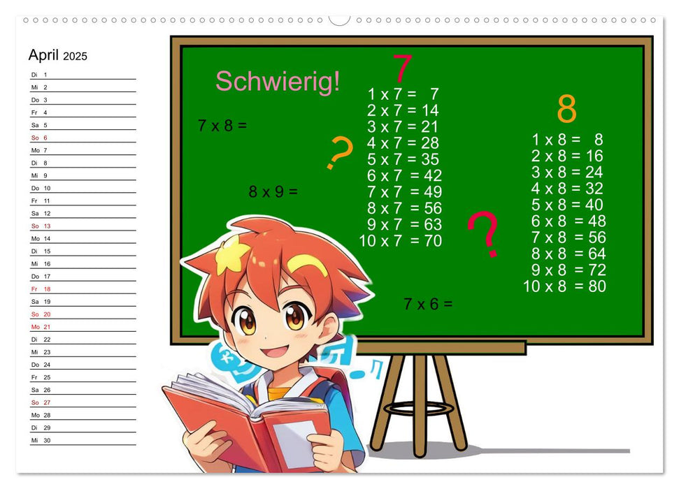 Mathematik für Grundschüler (CALVENDO Premium Wandkalender 2025)