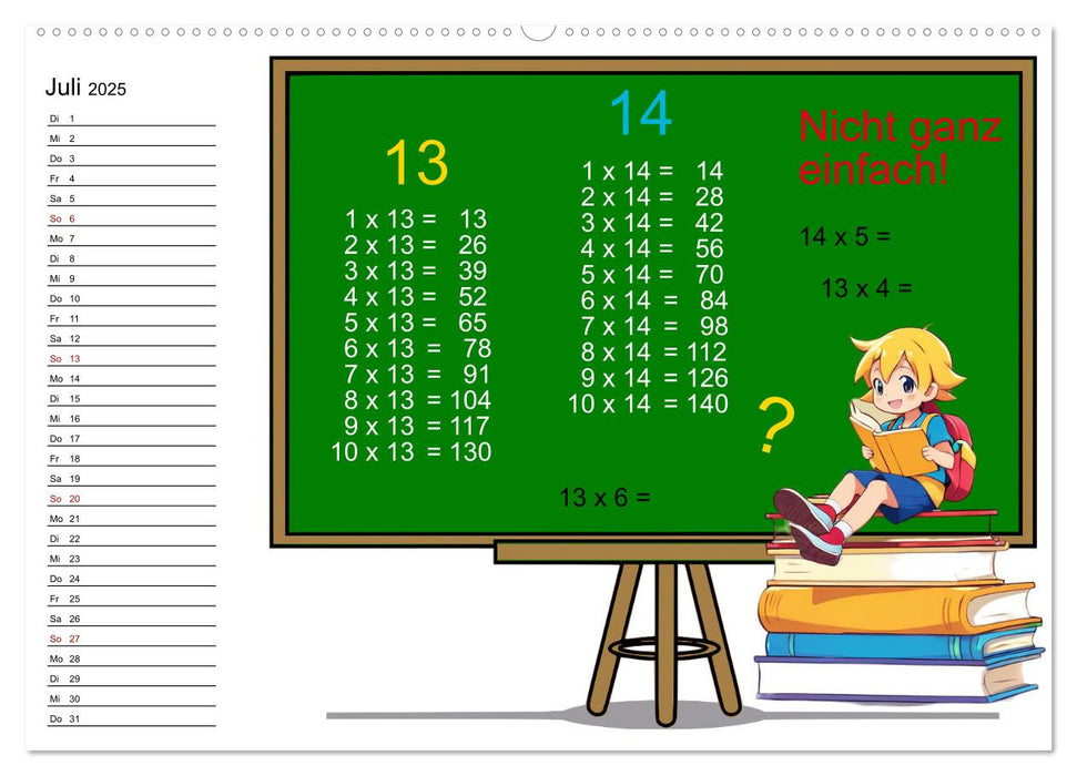 Mathematik für Grundschüler (CALVENDO Premium Wandkalender 2025)