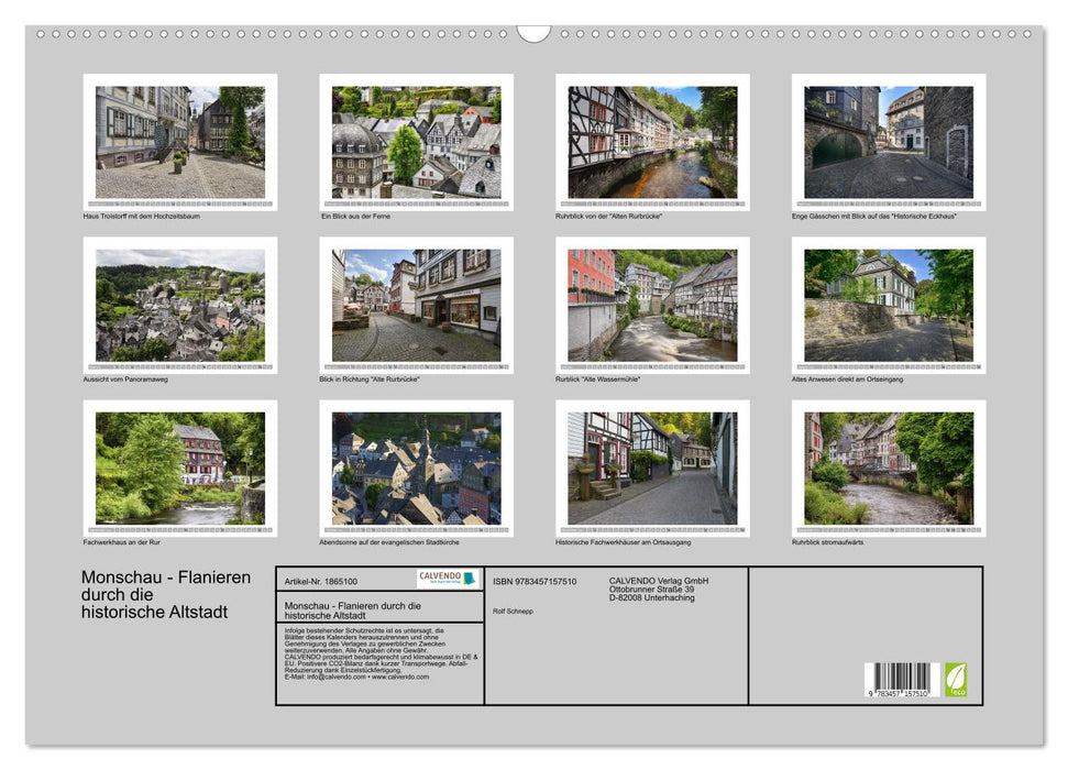 Monschau - Flanieren durch die historische Altstadt (CALVENDO Wandkalender 2025)
