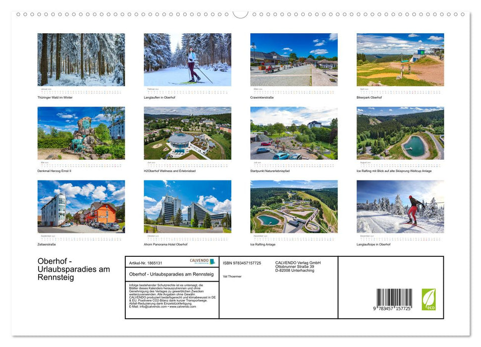 Oberhof - Urlaubsparadies am Rennsteig (CALVENDO Premium Wandkalender 2025)