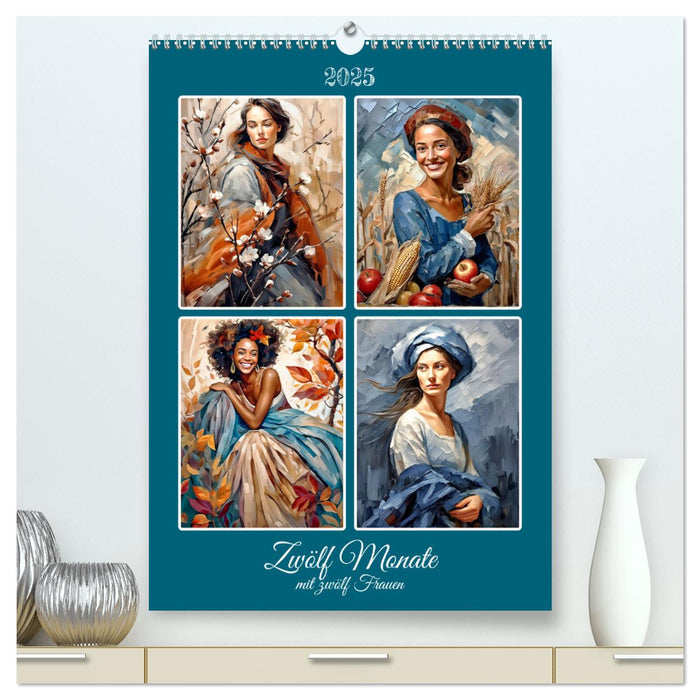 Zwölf Monate mit zwölf Frauen (CALVENDO Premium Wandkalender 2025)