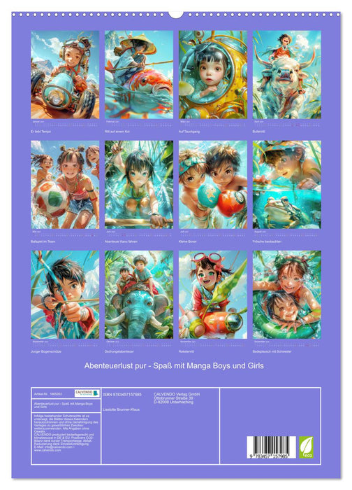 Abenteuerlust pur - Spaß mit Manga Boys und Girls (CALVENDO Premium Wandkalender 2025)