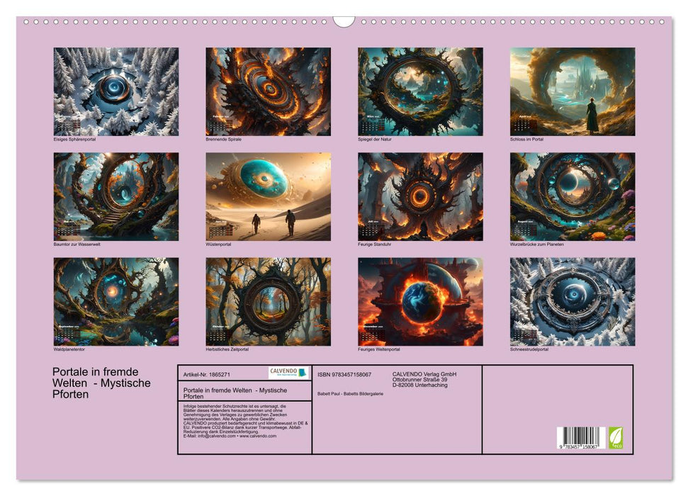 Portale in fremde Welten - Mystische Pforten (CALVENDO Wandkalender 2025)