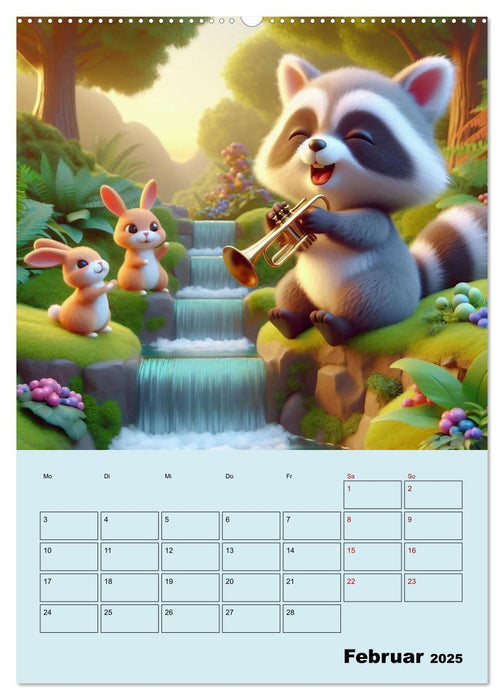 Waldtiere machen Musik (CALVENDO Premium Wandkalender 2025)