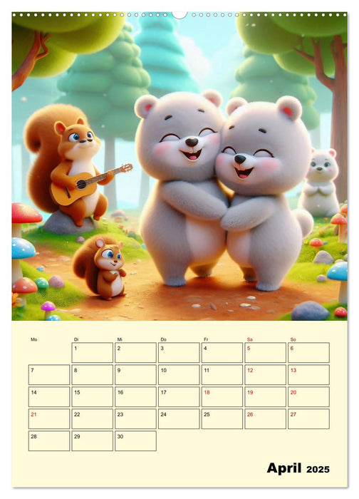 Waldtiere machen Musik (CALVENDO Premium Wandkalender 2025)