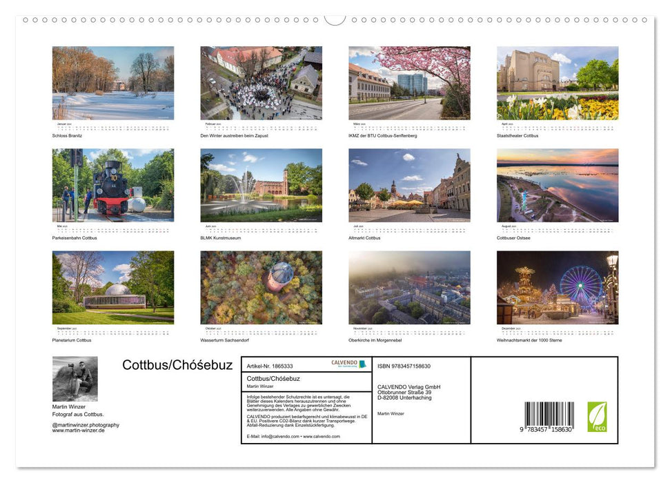 Cottbus/Chóśebuz (CALVENDO Premium Wandkalender 2025)