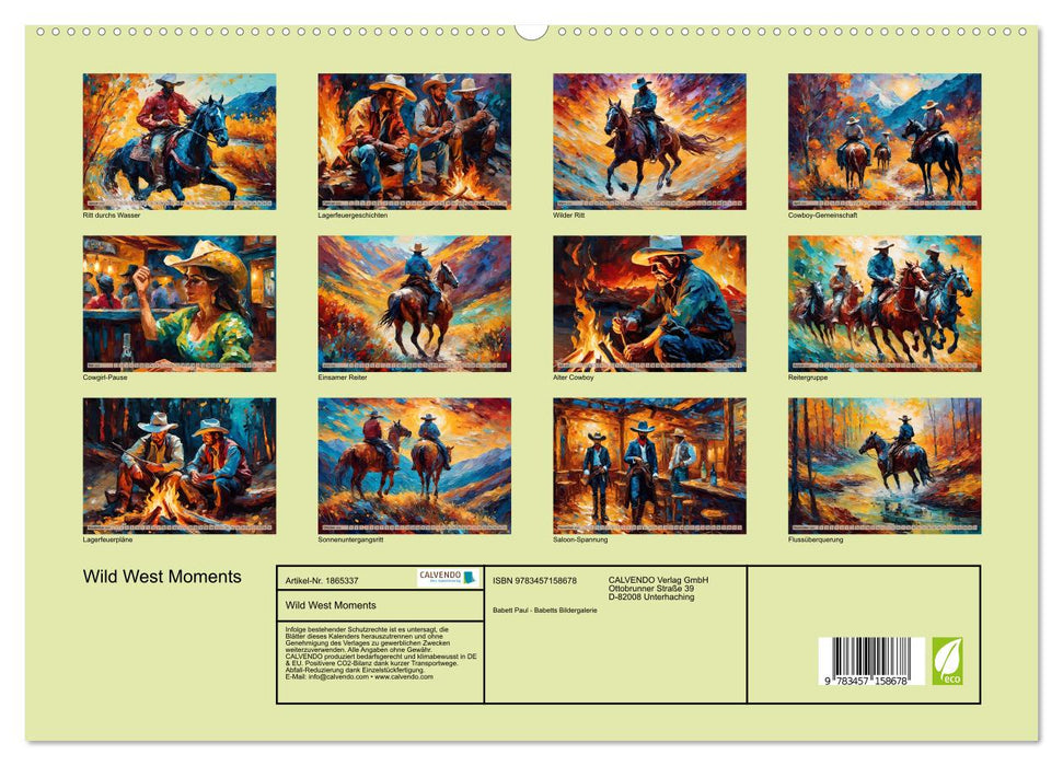 Wild West Moments (CALVENDO Premium Wandkalender 2025)