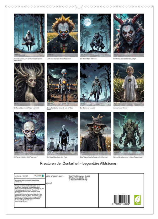 Kreaturen der Dunkelheit - Legendäre Albträume (CALVENDO Premium Wandkalender 2025)