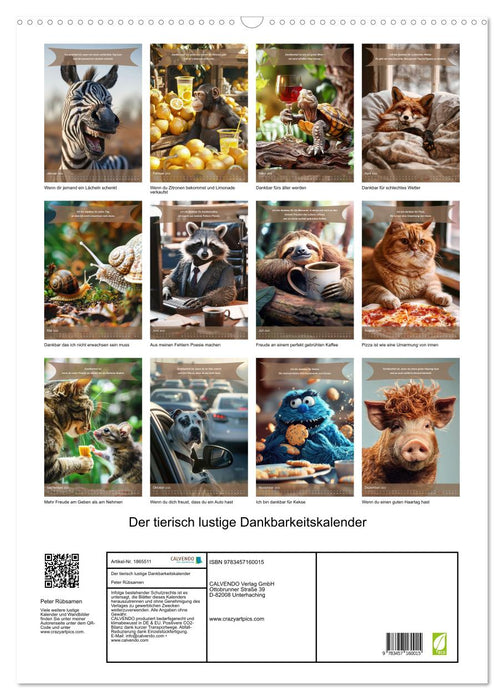 Der tierisch lustige Dankbarkeitskalender (CALVENDO Wandkalender 2025)