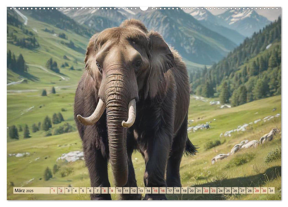 Riesen der Eiszeit – Ein Jahr voller Mammut Momente (CALVENDO Wandkalender 2025)