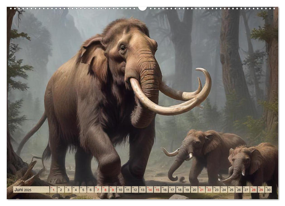 Riesen der Eiszeit – Ein Jahr voller Mammut Momente (CALVENDO Wandkalender 2025)