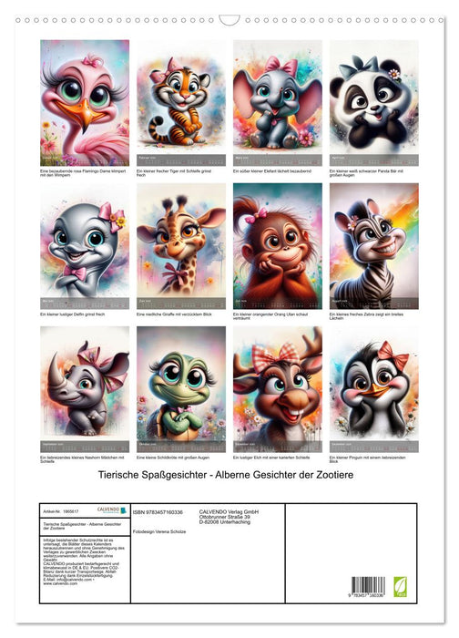 Tierische Spaßgesichter - Alberne Gesichter der Zootiere (CALVENDO Wandkalender 2025)