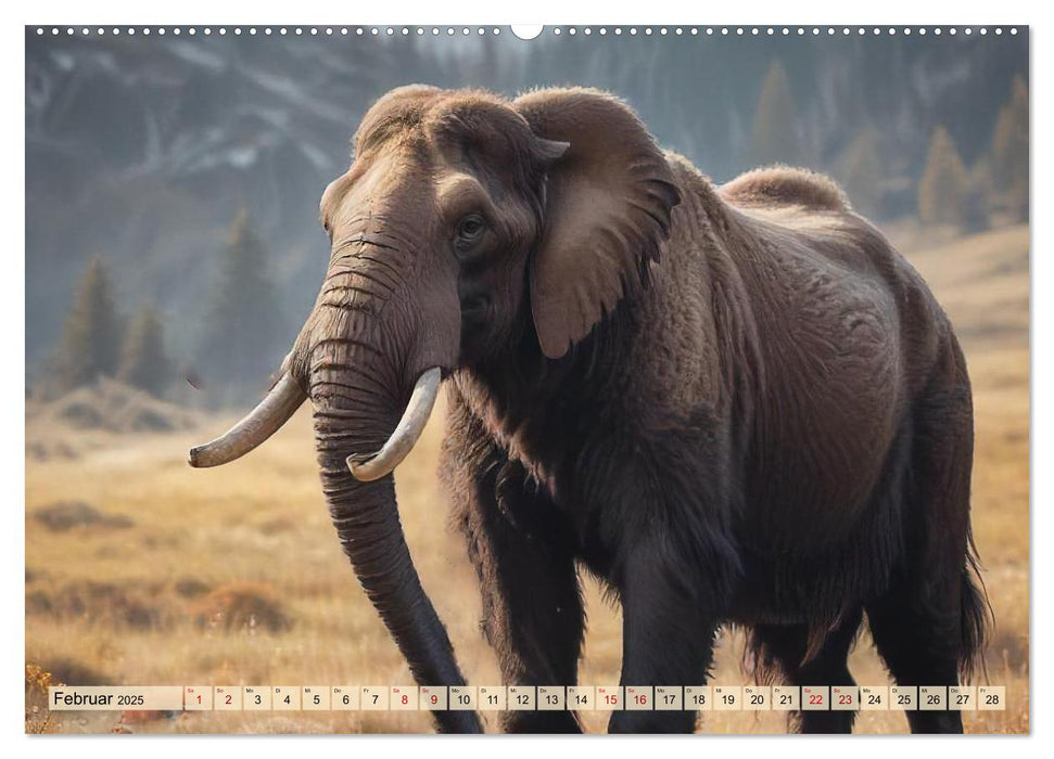 Riesen der Eiszeit – Ein Jahr voller Mammut Momente (CALVENDO Premium Wandkalender 2025)