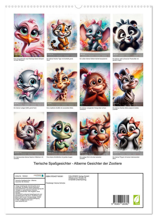 Tierische Spaßgesichter - Alberne Gesichter der Zootiere (CALVENDO Premium Wandkalender 2025)