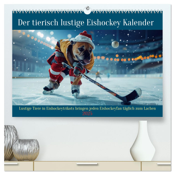 Der tierisch lustige Eishockey Kalender (CALVENDO Premium Wandkalender 2025)