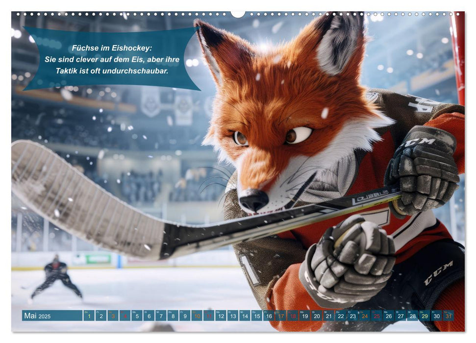 Der tierisch lustige Eishockey Kalender (CALVENDO Premium Wandkalender 2025)