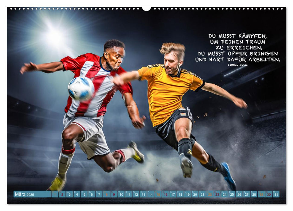 Fußball und tolle Sprüche (CALVENDO Premium Wandkalender 2025)