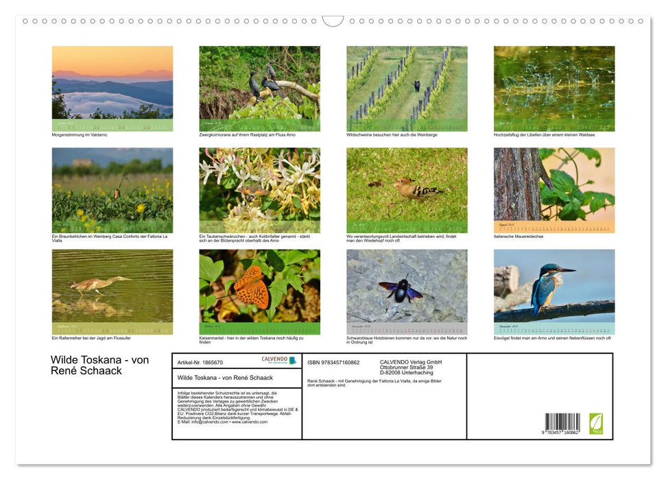 Wilde Toskana - von René Schaack (CALVENDO Wandkalender 2025)