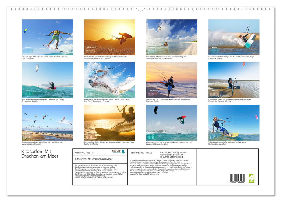 Kitesurfen: Mit Drachen am Meer (CALVENDO Wandkalender 2025)