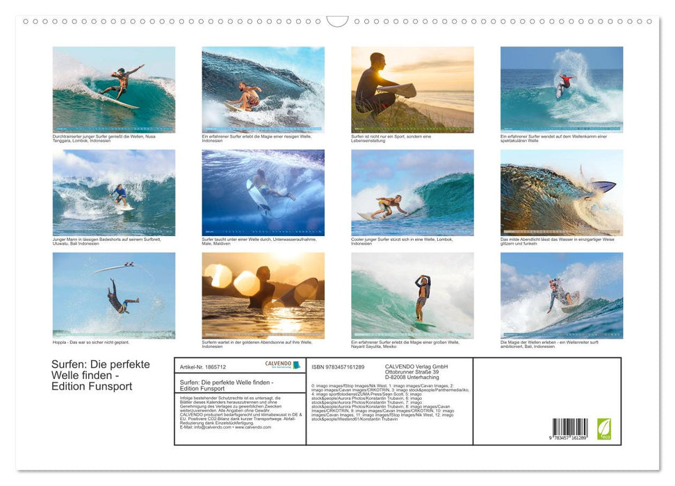 Surfen: Die perfekte Welle finden - Edition Funsport (CALVENDO Wandkalender 2025)
