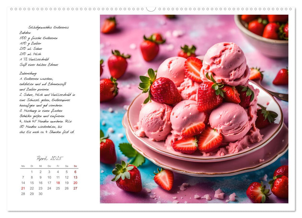 Naschkatzenträume - Sündhaft leckere Desserts mit einfachen Rezepten (CALVENDO Wandkalender 2025)