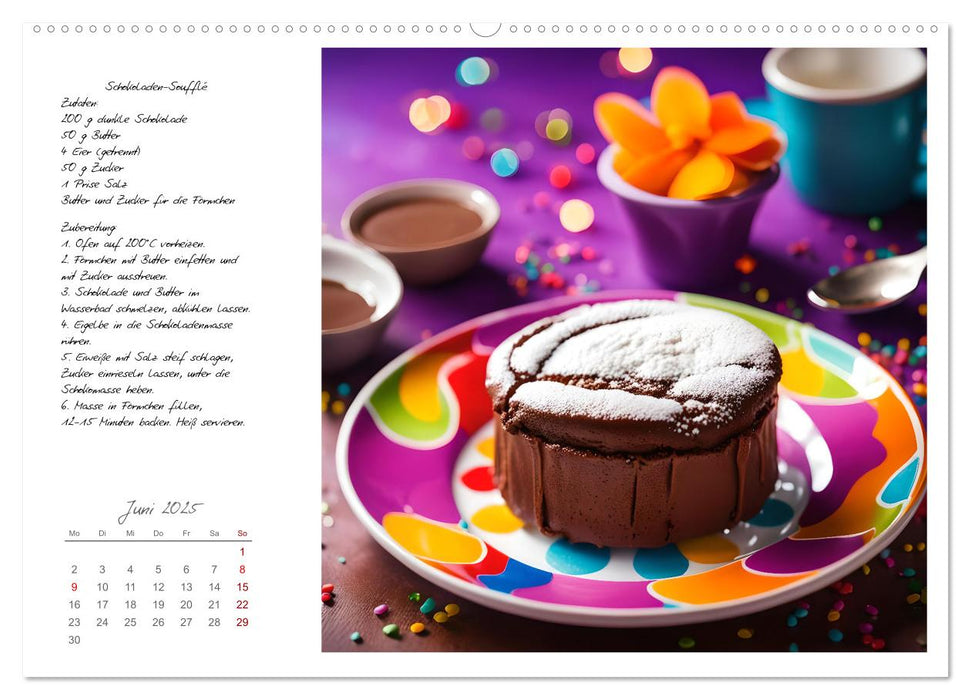 Naschkatzenträume - Sündhaft leckere Desserts mit einfachen Rezepten (CALVENDO Wandkalender 2025)