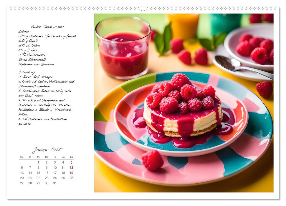 Naschkatzenträume - Sündhaft leckere Desserts mit einfachen Rezepten (CALVENDO Premium Wandkalender 2025)