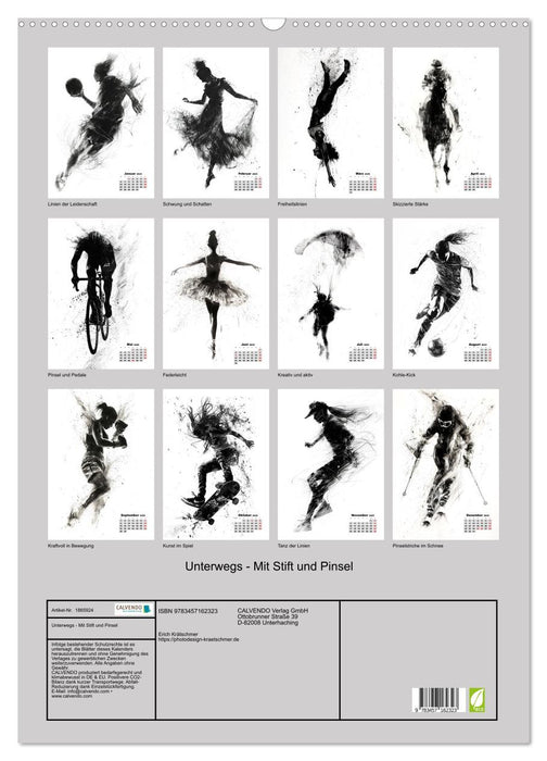 Unterwegs - Mit Stift und Pinsel (CALVENDO Wandkalender 2025)