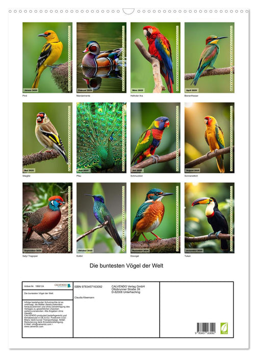 Die buntesten Vögel der Welt (CALVENDO Wandkalender 2025)