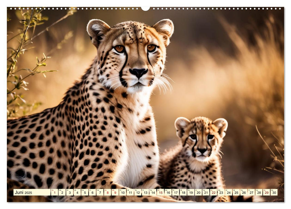 Geparden - die schnellsten Jäger der Welt (CALVENDO Premium Wandkalender 2025)