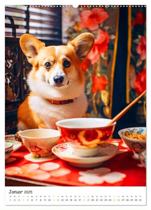 Hunde & Ramen - Ein Jahr voller Genuss und Freude (CALVENDO Wandkalender 2025)