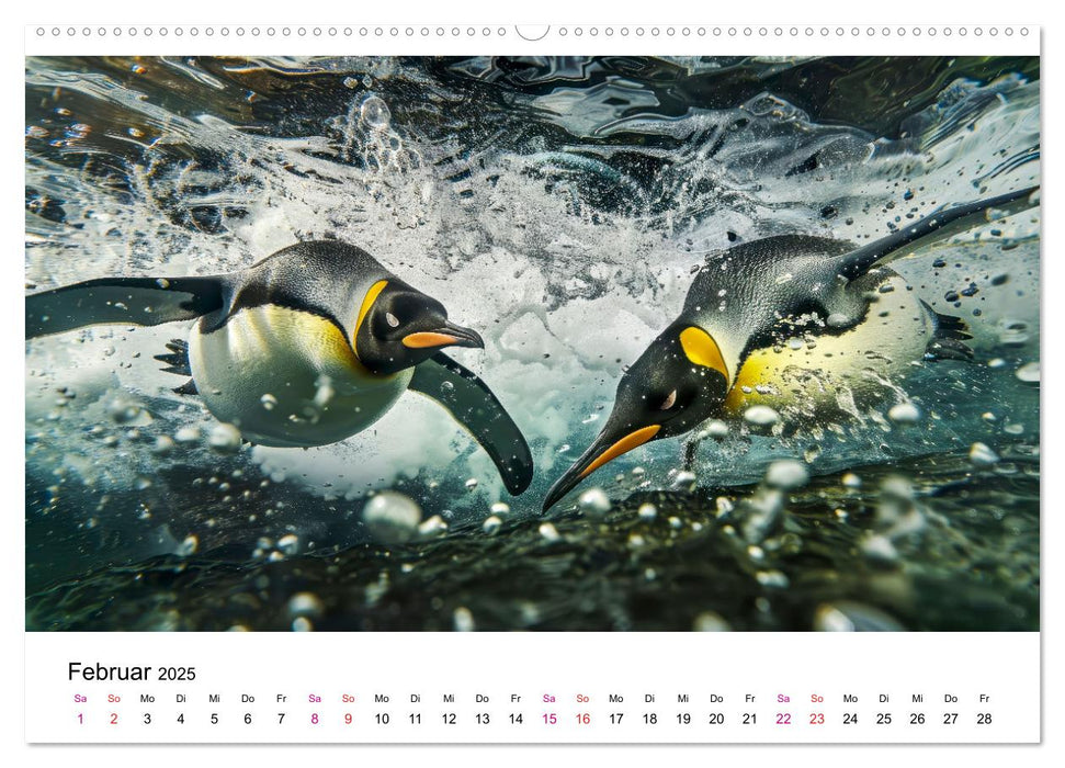Maritim pur - Pinguine (CALVENDO Premium Wandkalender 2025)