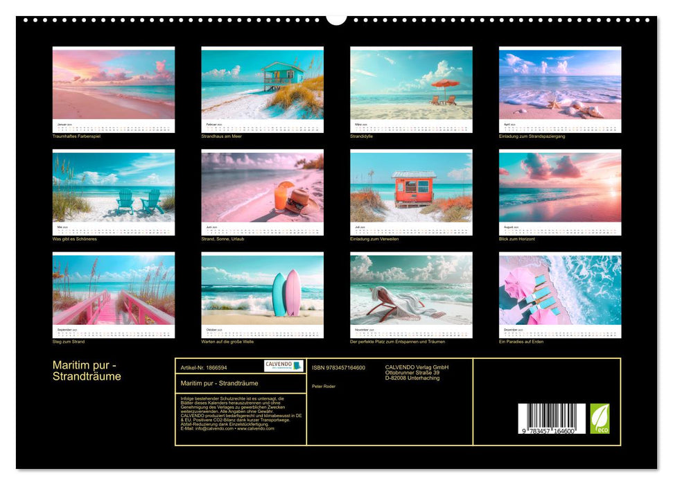 Maritim pur - Strandträume (CALVENDO Premium Wandkalender 2025)