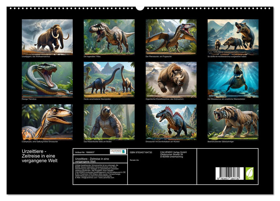 Urzeittiere - Zeitreise in eine vergangene Welt (CALVENDO Premium Wandkalender 2025)