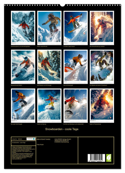 Snowboarden - coole Tage (CALVENDO Premium Wandkalender 2025)