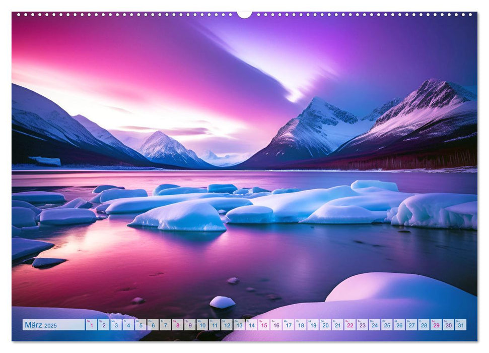 Traumhafte Polarlichter . Licht, Schnee und Eis hoch im Norden (CALVENDO Premium Wandkalender 2025)