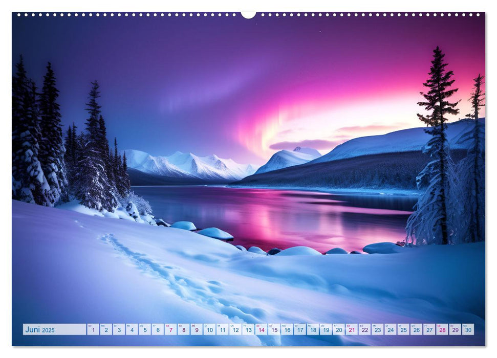 Traumhafte Polarlichter . Licht, Schnee und Eis hoch im Norden (CALVENDO Premium Wandkalender 2025)