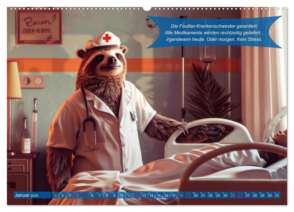 Tierisch lustige Krankenpfleger (CALVENDO Premium Wandkalender 2025)