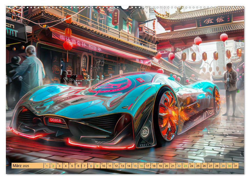 Futuristische Boliden - Asiatisch inspiriert (CALVENDO Premium Wandkalender 2025)